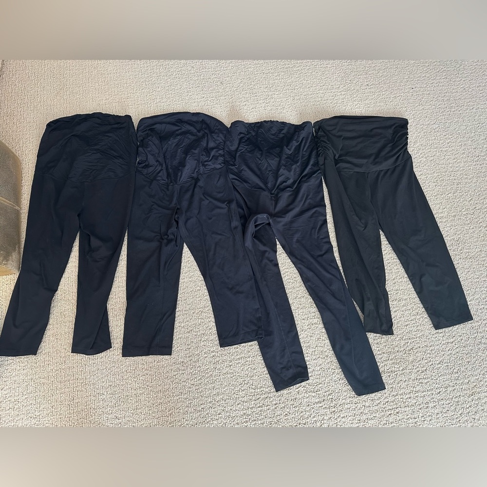 maternity leggings, biker shorts and jeggings